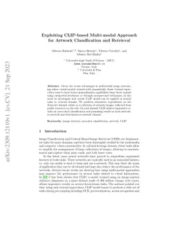 Exploiting CLIP-based Multi-modal Approach for Artwork Classification
  and Retrieval