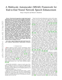 A Multiscale Autoencoder (MSAE) Framework for End-to-End Neural Network
  Speech Enhancement