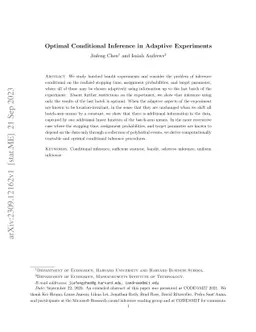 Optimal Conditional Inference in Adaptive Experiments