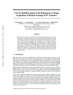 Can We Reliably Improve the Robustness to Image Acquisition of Remote
  Sensing of PV Systems?