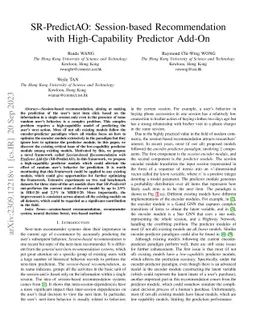 SR-PredictAO: Session-based Recommendation with High-Capability
  Predictor Add-On