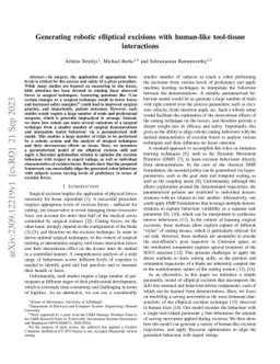 Generating robotic elliptical excisions with human-like tool-tissue
  interactions