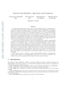 Smooth Nash Equilibria: Algorithms and Complexity