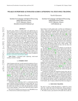 Weakly-supervised Automated Audio Captioning via text only training