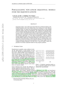 Parallelizing non-linear sequential models over the sequence length