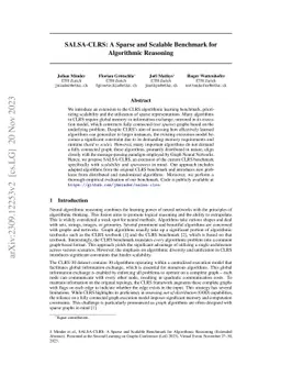 SALSA-CLRS: A Sparse and Scalable Benchmark for Algorithmic Reasoning