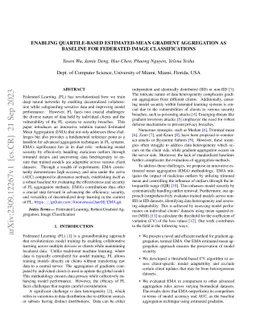 Enabling Quartile-based Estimated-Mean Gradient Aggregation As Baseline
  for Federated Image Classifications