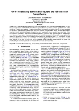 On the Relationship between Skill Neurons and Robustness in Prompt
  Tuning