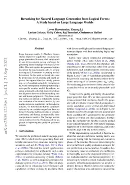 Reranking for Natural Language Generation from Logical Forms: A Study
  based on Large Language Models