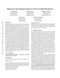 Rehearsal: Simulating Conflict to Teach Conflict Resolution