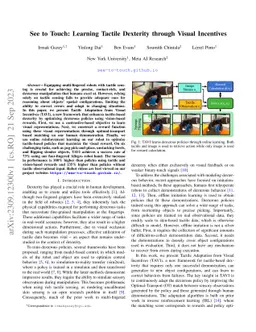 See to Touch: Learning Tactile Dexterity through Visual Incentives