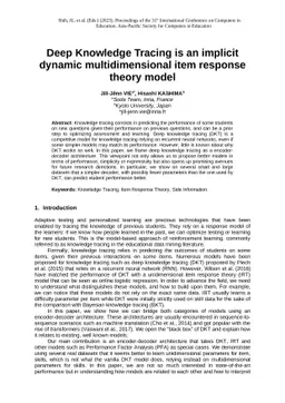 Deep Knowledge Tracing is an implicit dynamic multidimensional item
  response theory model