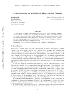 Active Learning for Multilingual Fingerspelling Corpora