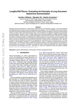 LongDocFACTScore: Evaluating the Factuality of Long Document Abstractive
  Summarisation