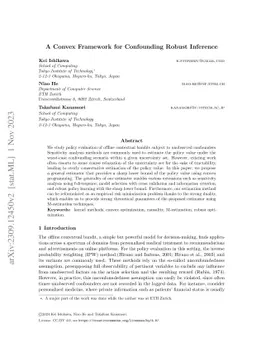 A Convex Framework for Confounding Robust Inference