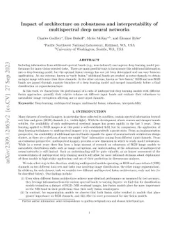 Impact of architecture on robustness and interpretability of
  multispectral deep neural networks