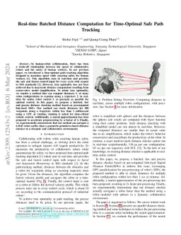 Real-time Batched Distance Computation for Time-Optimal Safe Path
  Tracking