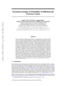 Invariant Learning via Probability of Sufficient and Necessary Causes