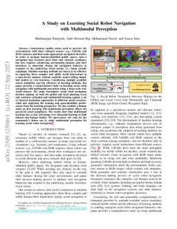 A Study on Learning Social Robot Navigation with Multimodal Perception