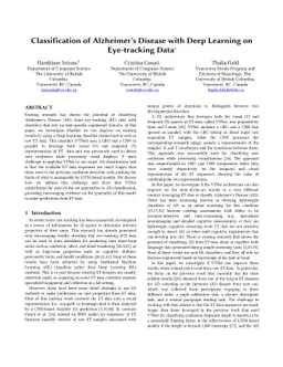 Classification of Alzheimers Disease with Deep Learning on Eye-tracking
  Data