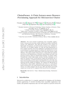 ChainsFormer: A Chain Latency-aware Resource Provisioning Approach for
  Microservices Cluster
