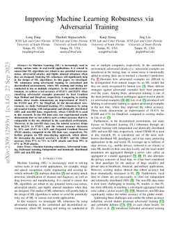 Improving Machine Learning Robustness via Adversarial Training