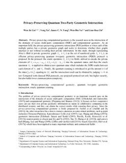 Privacy-Preserving Quantum Two-Party Geometric Intersection