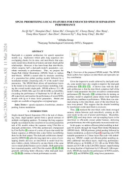 SPGM: Prioritizing Local Features for enhanced speech separation
  performance