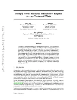Multiply Robust Federated Estimation of Targeted Average Treatment
  Effects
