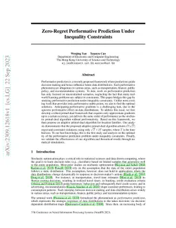 Zero-Regret Performative Prediction Under Inequality Constraints