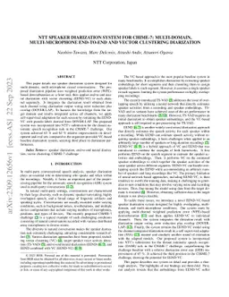 NTT speaker diarization system for CHiME-7: multi-domain,
  multi-microphone End-to-end and vector clustering diarization