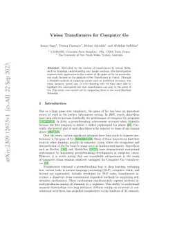 Vision Transformers for Computer Go