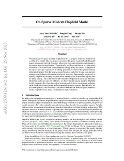On Sparse Modern Hopfield Model