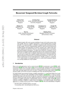 Recurrent Temporal Revision Graph Networks