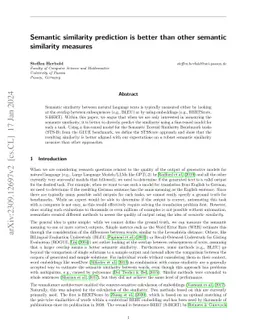 Semantic similarity prediction is better than other semantic similarity
  measures