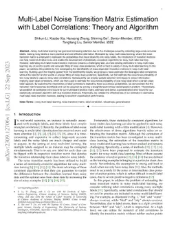 Multi-Label Noise Transition Matrix Estimation with Label Correlations:
  Theory and Algorithm