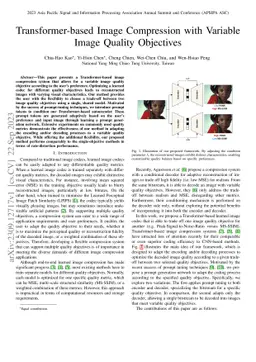 Transformer-based Image Compression with Variable Image Quality
  Objectives