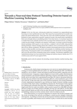 Towards a Near-real-time Protocol Tunneling Detector based on Machine
  Learning Techniques