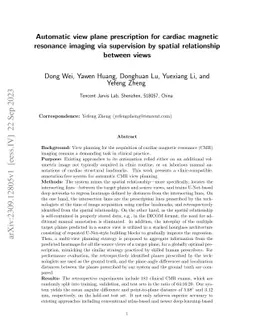 Automatic view plane prescription for cardiac magnetic resonance imaging
  via supervision by spatial relationship between views