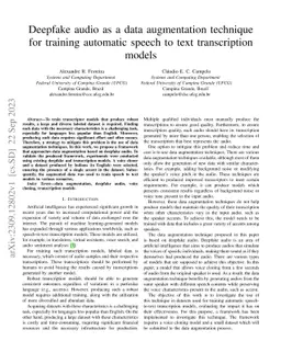 Deepfake audio as a data augmentation technique for training automatic
  speech to text transcription models