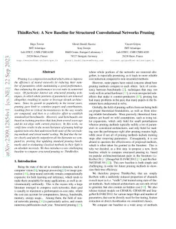 ThinResNet: A New Baseline for Structured Convolutional Networks Pruning