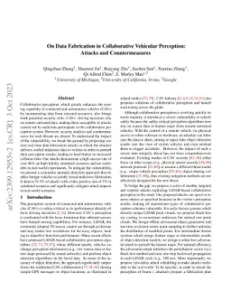 On Data Fabrication in Collaborative Vehicular Perception: Attacks and
  Countermeasures
