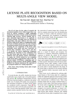 License Plate Recognition Based On Multi-Angle View Model
