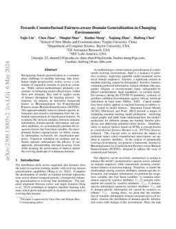 Towards Counterfactual Fairness-aware Domain Generalization in Changing
  Environments