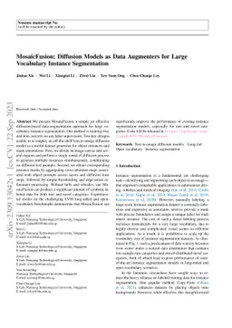 MosaicFusion: Diffusion Models as Data Augmenters for Large Vocabulary
  Instance Segmentation