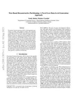 Tree-Based Reconstructive Partitioning: A Novel Low-Data Level
  Generation Approach