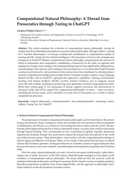 Computational Natural Philosophy: A Thread from Presocratics through
  Turing to ChatGPT