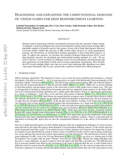Diagnosing and exploiting the computational demands of videos games for
  deep reinforcement learning