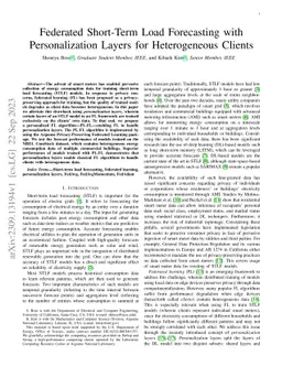 Federated Short-Term Load Forecasting with Personalization Layers for
  Heterogeneous Clients