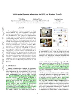 Multi-modal Domain Adaptation for REG via Relation Transfer